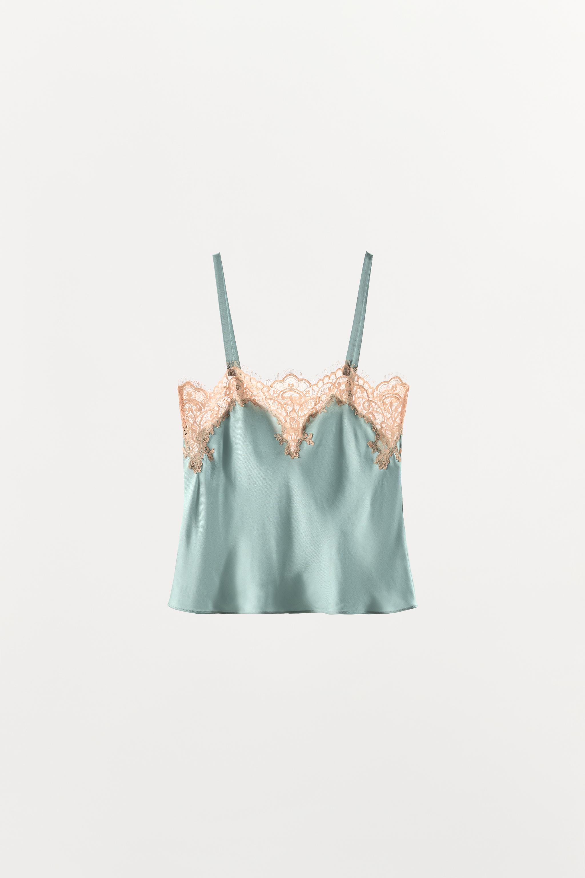 SATIN EFFECT LACE CAMISOLE